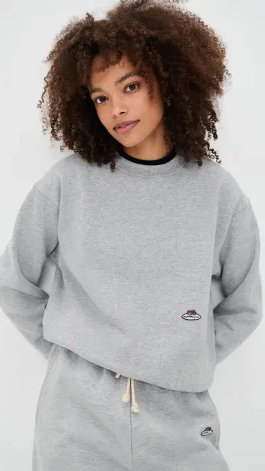 Hommegirls Homme Girls x Fruit of the Loom Crew Neck Sweatshirt Heather Grey | Thumbnail 2 Hommegirls Homme Girls x Fruit of the Loom Crew Neck Sweatshirt Heather Grey | Thumbnail 2