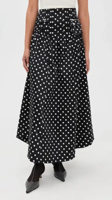 GANNI Printed Double Satin Corset Skirt Black | Thumbnail 2 GANNI Printed Double Satin Corset Skirt Black | Thumbnail 2