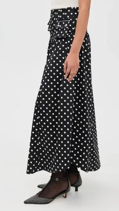 GANNI Printed Double Satin Corset Skirt Black | Thumbnail 4 GANNI Printed Double Satin Corset Skirt Black | Thumbnail 4