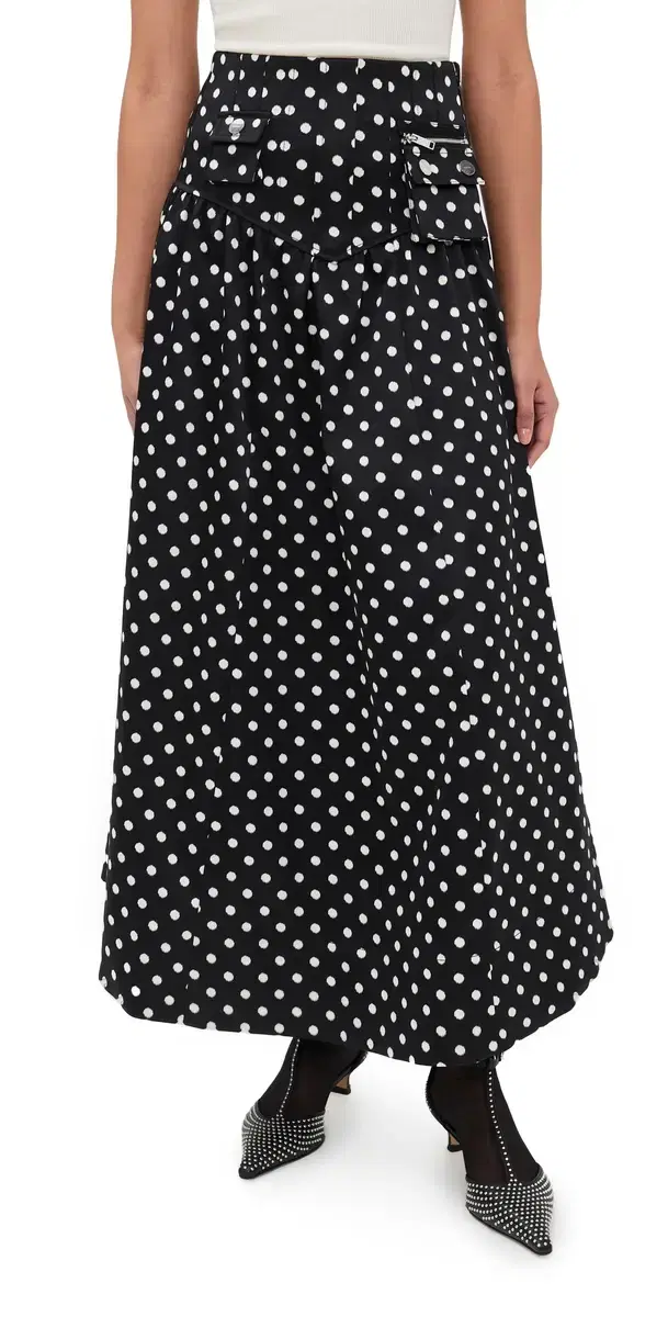 Printed Double Satin Corset Skirt Black Printed Double Satin Corset Skirt Black