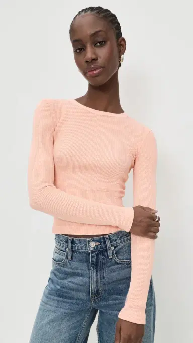 Citizens of Humanity Pilar Waffle Crewneck Top elon Crème | Thumbnail 2 Citizens of Humanity Pilar Waffle Crewneck Top elon Crème | Thumbnail 2