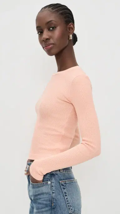 Citizens of Humanity Pilar Waffle Crewneck Top elon Crème | Thumbnail 4 Citizens of Humanity Pilar Waffle Crewneck Top elon Crème | Thumbnail 4