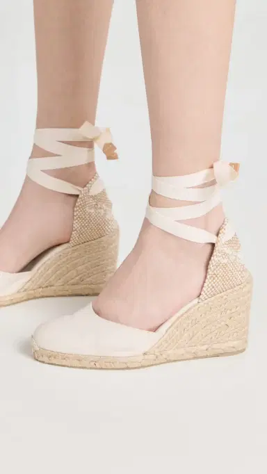 Castañer Carina Wedge Canvas Espadrilles White | Thumbnail 4 Castañer Carina Wedge Canvas Espadrilles White | Thumbnail 4