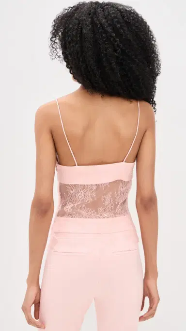 ALICE + OLIVIA Julietta Lace Trim Tank English Rose | Thumbnail 3 ALICE + OLIVIA Julietta Lace Trim Tank English Rose | Thumbnail 3