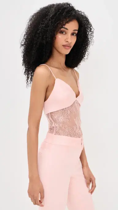 ALICE + OLIVIA Julietta Lace Trim Tank English Rose | Thumbnail 4 ALICE + OLIVIA Julietta Lace Trim Tank English Rose | Thumbnail 4