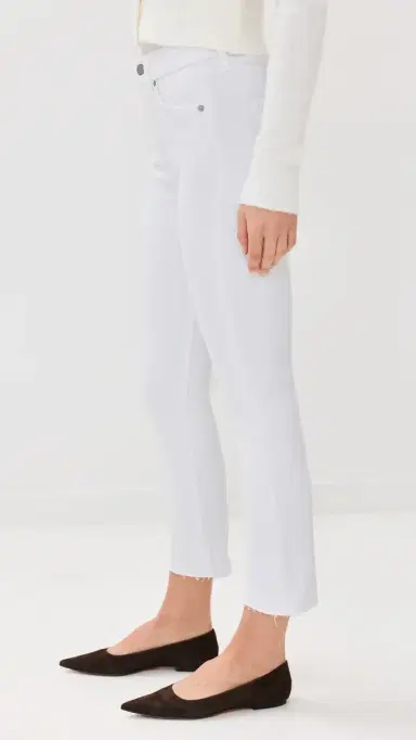 Veronica Beard Jean Carly Kick Flare Raw Hem Jeans White | Thumbnail 4 Veronica Beard Jean Carly Kick Flare Raw Hem Jeans White | Thumbnail 4