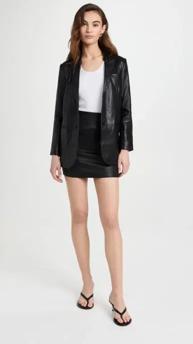 Sprwmn Leather Blazer Black | Thumbnail 5 Sprwmn Leather Blazer Black | Thumbnail 5