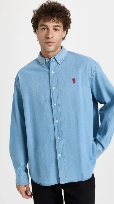 AMI Denim Shirt Used Blue/480 | Thumbnail 2 AMI Denim Shirt Used Blue/480 | Thumbnail 2