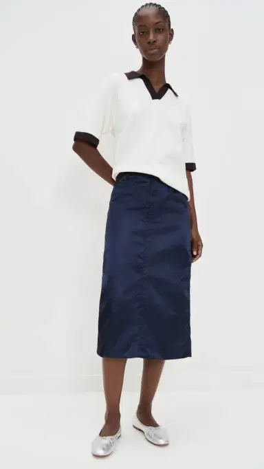 Sandy Liang Ravenna Skirt Navy | Thumbnail 5 Sandy Liang Ravenna Skirt Navy | Thumbnail 5