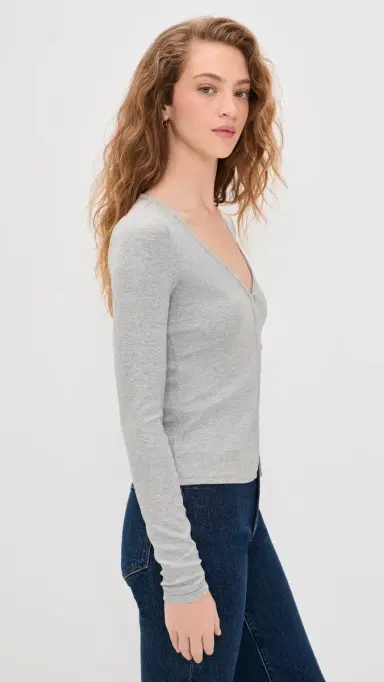 Favorite Daughter The Good Luck Long Sleeve Top Heather Grey L | Thumbnail 4 Favorite Daughter The Good Luck Long Sleeve Top Heather Grey L | Thumbnail 4