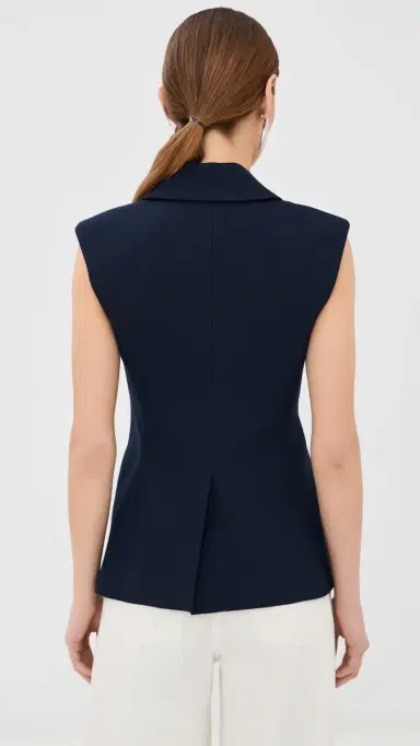 Veronica Beard Ciel Vest Navy | Thumbnail 3 Veronica Beard Ciel Vest Navy | Thumbnail 3