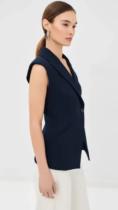Veronica Beard Ciel Vest Navy | Thumbnail 4 Veronica Beard Ciel Vest Navy | Thumbnail 4