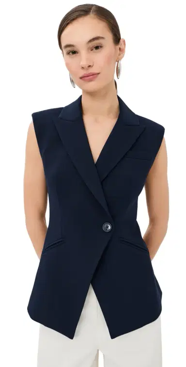 Veronica Beard Ciel Vest Navy | Thumbnail 1 Veronica Beard Ciel Vest Navy | Thumbnail 1