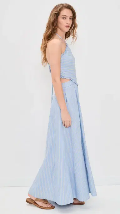 Line & Dot Tobie Midi Dress Blue L | Thumbnail 4 Line & Dot Tobie Midi Dress Blue L | Thumbnail 4