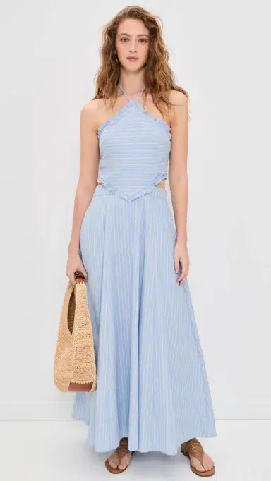 Line & Dot Tobie Midi Dress Blue L | Thumbnail 5 Line & Dot Tobie Midi Dress Blue L | Thumbnail 5