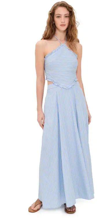 Line & Dot Tobie Midi Dress Blue L | Thumbnail 1 Line & Dot Tobie Midi Dress Blue L | Thumbnail 1