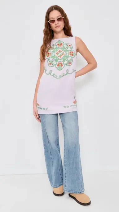 Free People Electric Garden Mini Dress Pale Orchid Combo | Thumbnail 5 Free People Electric Garden Mini Dress Pale Orchid Combo | Thumbnail 5