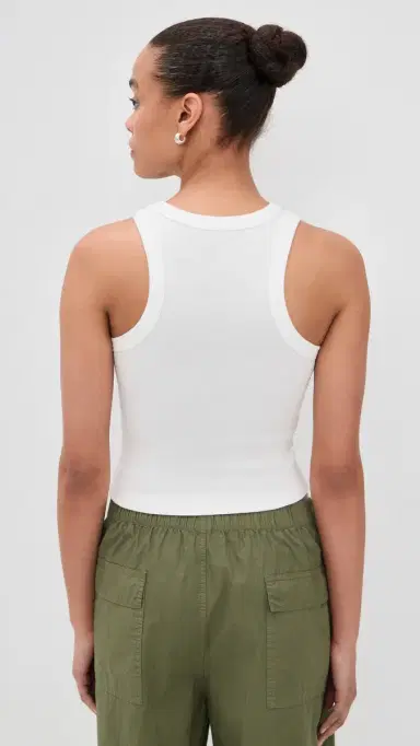 Marine Layer Lexi Rib Sun In High Neck Crop Tank White | Thumbnail 3 Marine Layer Lexi Rib Sun In High Neck Crop Tank White | Thumbnail 3