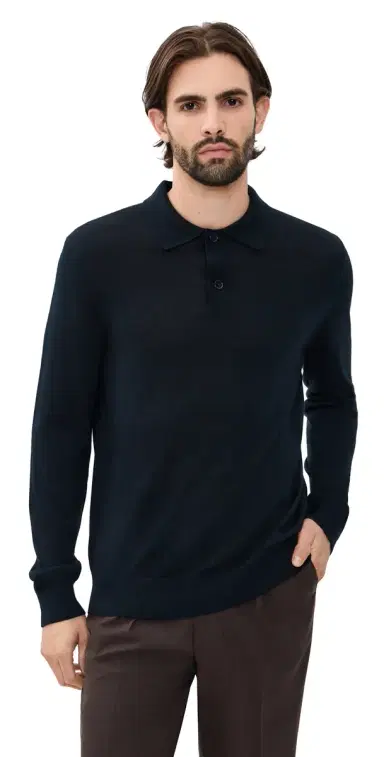 NN07 Serge Polo Sweater Deep Navy | Thumbnail 1 NN07 Serge Polo Sweater Deep Navy | Thumbnail 1