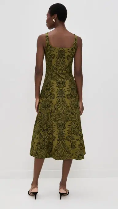 Ulla Johnson Natali Tank Cotton Dress Olive Flora | Thumbnail 3 Ulla Johnson Natali Tank Cotton Dress Olive Flora | Thumbnail 3