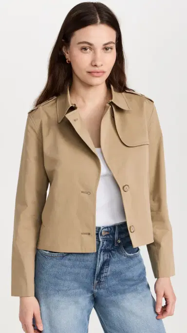 FRAME Short Trench Jacket Khaki | Thumbnail 2 FRAME Short Trench Jacket Khaki | Thumbnail 2
