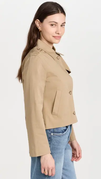 FRAME Short Trench Jacket Khaki | Thumbnail 4 FRAME Short Trench Jacket Khaki | Thumbnail 4