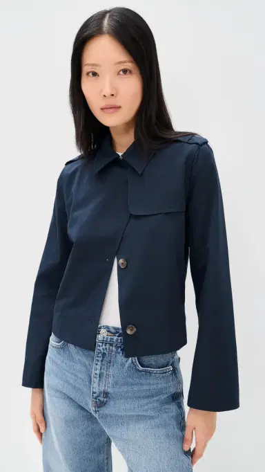 FRAME Short Trench Jacket Navy | Thumbnail 2 FRAME Short Trench Jacket Navy | Thumbnail 2