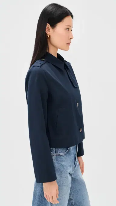 FRAME Short Trench Jacket Navy | Thumbnail 4 FRAME Short Trench Jacket Navy | Thumbnail 4