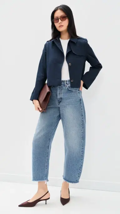FRAME Short Trench Jacket Navy | Thumbnail 5 FRAME Short Trench Jacket Navy | Thumbnail 5