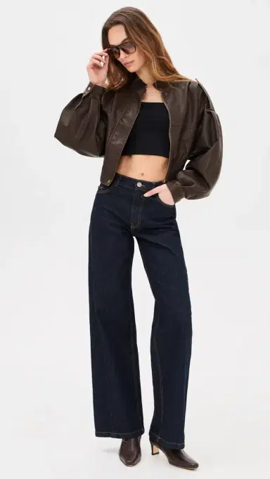 Lioness Gigi Faux Leather Bomber Jacket Chocolate | Thumbnail 5 Lioness Gigi Faux Leather Bomber Jacket Chocolate | Thumbnail 5