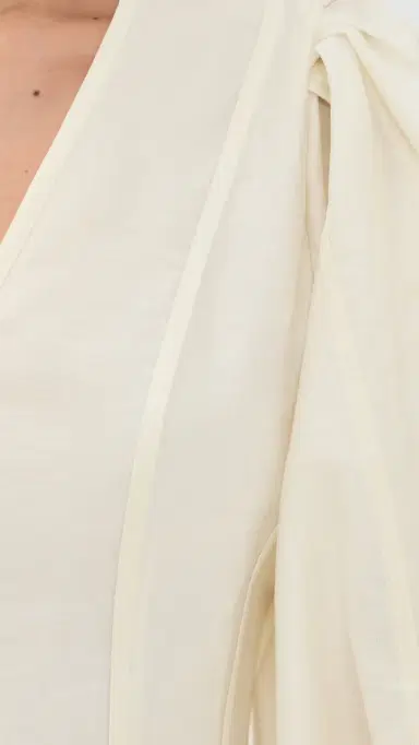 English Factory Puff Sleeve Flare Mini Dress Cream | Thumbnail 6 English Factory Puff Sleeve Flare Mini Dress Cream | Thumbnail 6