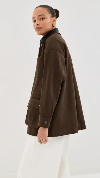 LE BOP Rowan Faux Suede Utility Jacket Coffee | Thumbnail 5 LE BOP Rowan Faux Suede Utility Jacket Coffee | Thumbnail 5