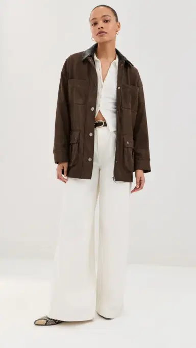 LE BOP Rowan Faux Suede Utility Jacket Coffee | Thumbnail 6 LE BOP Rowan Faux Suede Utility Jacket Coffee | Thumbnail 6