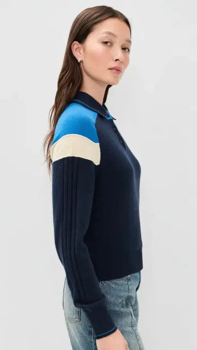 Guest in Residence Cashmere Alpine Collegiate Polo Midnight Combo | Thumbnail 4 Guest in Residence Cashmere Alpine Collegiate Polo Midnight Combo | Thumbnail 4