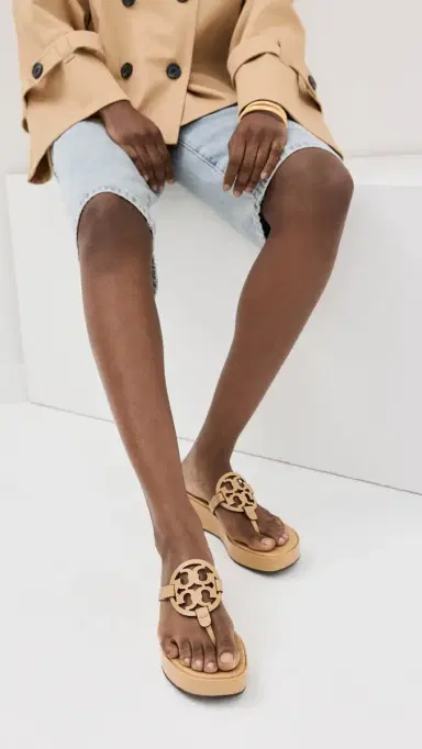 Tory Burch Miller Wedge Sandals 25mm Ginger Shortbread | Thumbnail 3 Tory Burch Miller Wedge Sandals 25mm Ginger Shortbread | Thumbnail 3