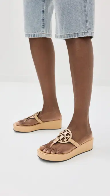 Tory Burch Miller Wedge Sandals 25mm Ginger Shortbread | Thumbnail 4 Tory Burch Miller Wedge Sandals 25mm Ginger Shortbread | Thumbnail 4
