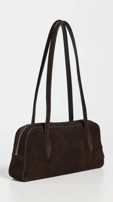 Madewell Suede Mini Charm Shoulder Satchel Dark Carob One Size | Thumbnail 4 Madewell Suede Mini Charm Shoulder Satchel Dark Carob One Size | Thumbnail 4