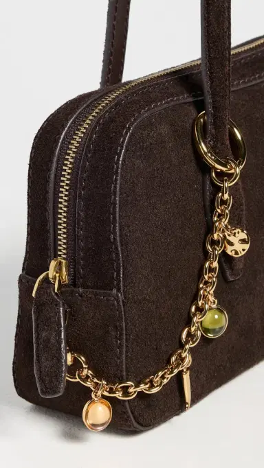Madewell Suede Mini Charm Shoulder Satchel Dark Carob One Size | Thumbnail 5 Madewell Suede Mini Charm Shoulder Satchel Dark Carob One Size | Thumbnail 5