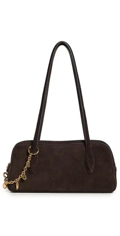 Madewell Suede Mini Charm Shoulder Satchel Dark Carob One Size | Thumbnail 1 Madewell Suede Mini Charm Shoulder Satchel Dark Carob One Size | Thumbnail 1