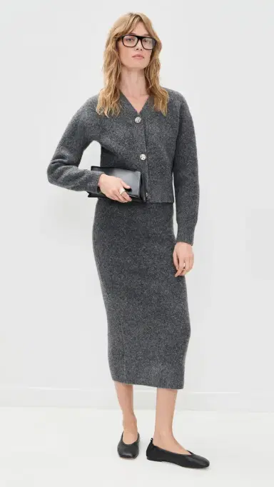 LE BOP Ines Knit Cardigan Charcoal Grey | Thumbnail 5 LE BOP Ines Knit Cardigan Charcoal Grey | Thumbnail 5