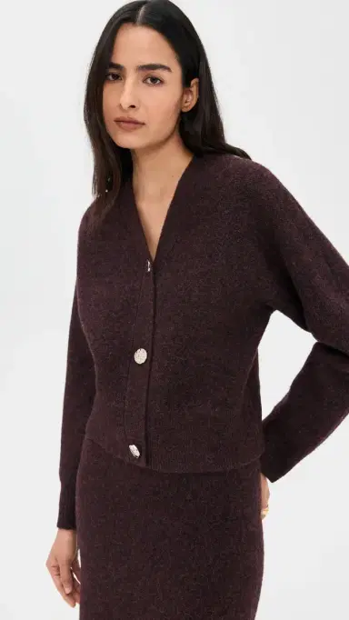 LE BOP Ines Knit Cardigan Chocolate | Thumbnail 2 LE BOP Ines Knit Cardigan Chocolate | Thumbnail 2