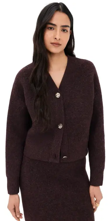 LE BOP Ines Knit Cardigan Chocolate | Thumbnail 1 LE BOP Ines Knit Cardigan Chocolate | Thumbnail 1