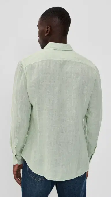 Fedeli Nick Linen Button Down Shirt Pistacchio | Thumbnail 3 Fedeli Nick Linen Button Down Shirt Pistacchio | Thumbnail 3