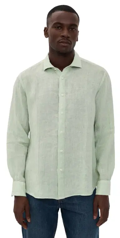 Fedeli Nick Linen Button Down Shirt Pistacchio | Thumbnail 1 Fedeli Nick Linen Button Down Shirt Pistacchio | Thumbnail 1
