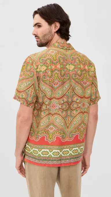Orlebar Brown Maitan Linen Carnival Shirt Vermillion | Thumbnail 3 Orlebar Brown Maitan Linen Carnival Shirt Vermillion | Thumbnail 3
