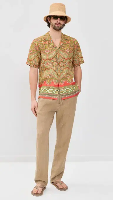 Orlebar Brown Maitan Linen Carnival Shirt Vermillion | Thumbnail 5 Orlebar Brown Maitan Linen Carnival Shirt Vermillion | Thumbnail 5