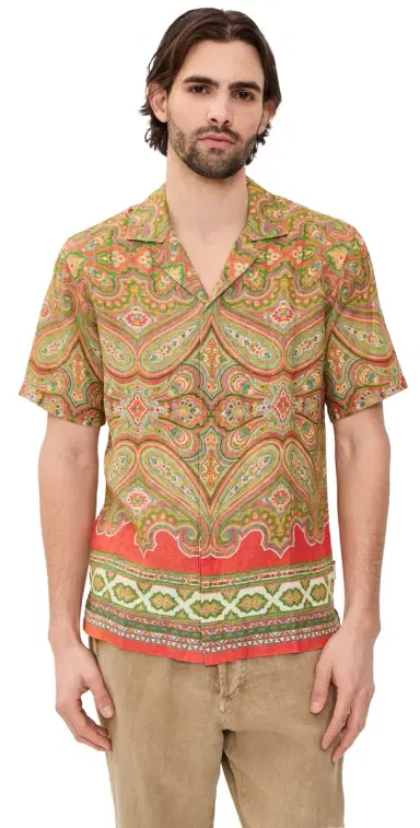 Orlebar Brown Maitan Linen Carnival Shirt Vermillion | Thumbnail 1 Orlebar Brown Maitan Linen Carnival Shirt Vermillion | Thumbnail 1