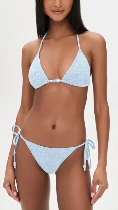 Hunza G Gina Beaded Bikini Set Metallic Ice Blue One Size | Thumbnail 2 Hunza G Gina Beaded Bikini Set Metallic Ice Blue One Size | Thumbnail 2