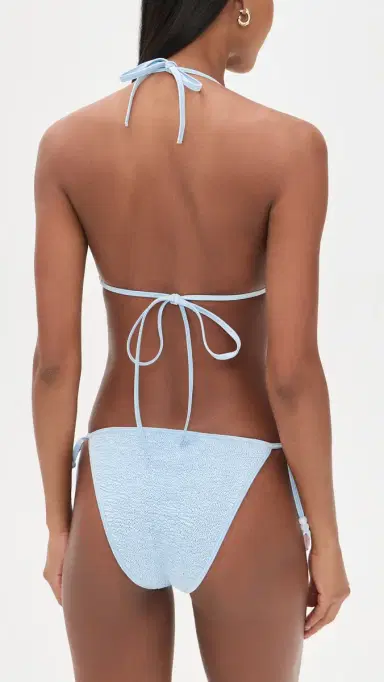 Hunza G Gina Beaded Bikini Set Metallic Ice Blue One Size | Thumbnail 3 Hunza G Gina Beaded Bikini Set Metallic Ice Blue One Size | Thumbnail 3