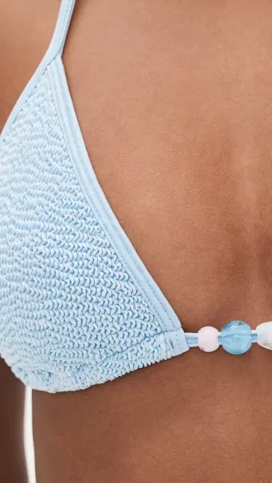 Hunza G Gina Beaded Bikini Set Metallic Ice Blue One Size | Thumbnail 6 Hunza G Gina Beaded Bikini Set Metallic Ice Blue One Size | Thumbnail 6